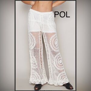BPB12-7⭐️NEW! POL White Crochet Pants w/lining to thigh! Amazing quality!